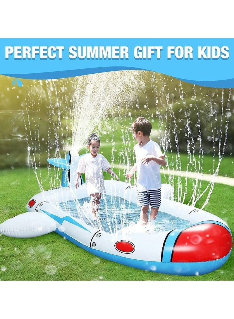 Sprinkler Pool for Kids Large Size 70inch 3 in 1 Splash Water Playing Pad(Spaceship)