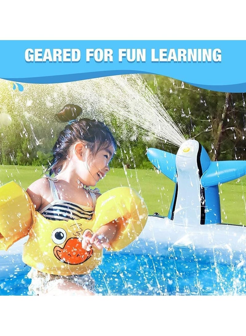 Sprinkler Pool for Kids Large Size 70inch 3 in 1 Splash Water Playing Pad(Spaceship)