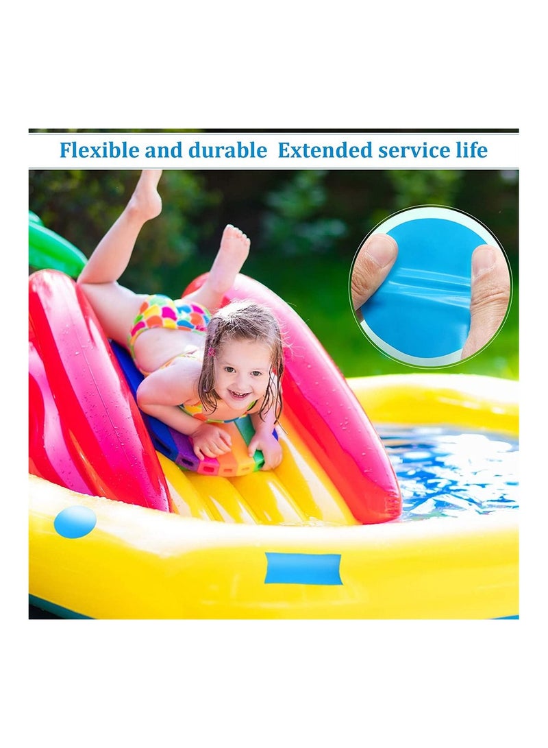 Pool Repair Patch SYOSI 30 Pieces Self-Adhesive PVC Vinyl Boat Repair Kit Plastic Inflatable Pool Repair Patch Kit Blue