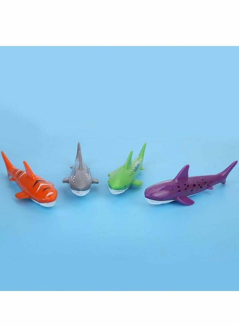Diving Toys Sticks, Swimming Pool Dive Stick Bath Water Underwater Swim Beach Toy Shark Rocket Shape Throwing Torpedo Game Training Gift for Kids Boys Girls 6 7 8 Years Old (4 Pcs)