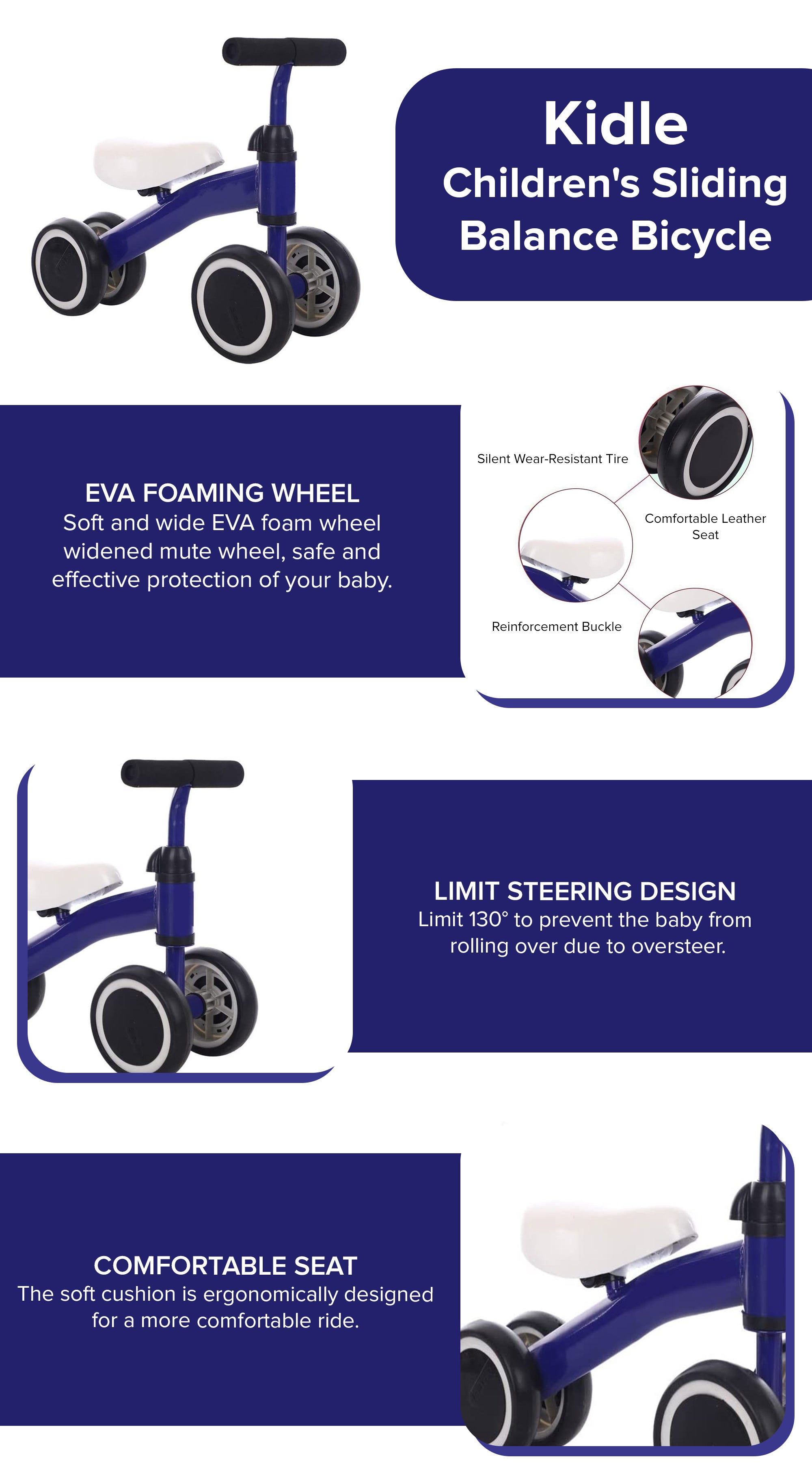 Children's Sliding Balance Bicycle 52 x 19 x 40cm