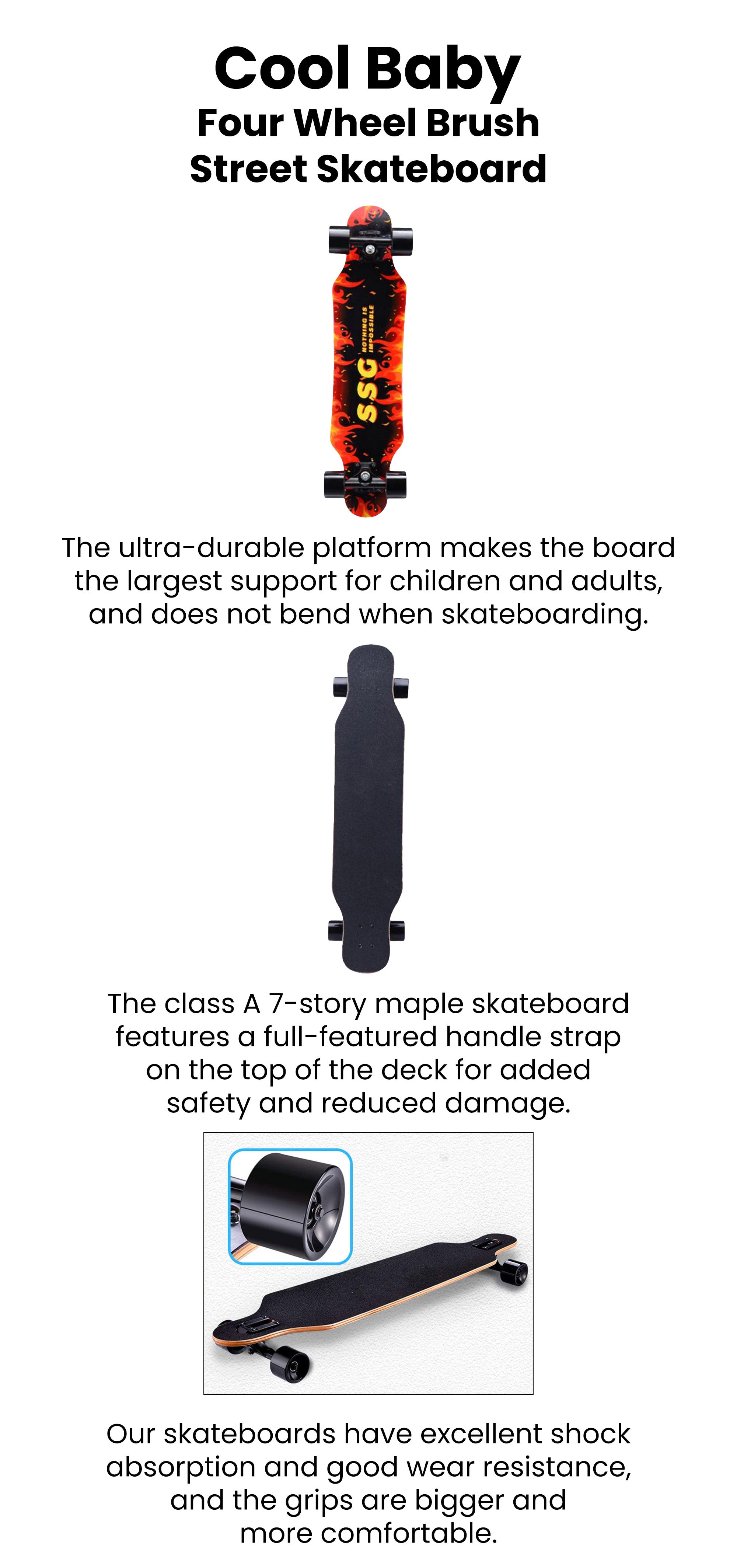 Four Wheel Brush Street Skateboard