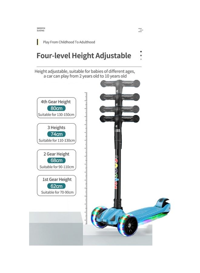 Flash Wheel Music Light Folding Pedal Scooter