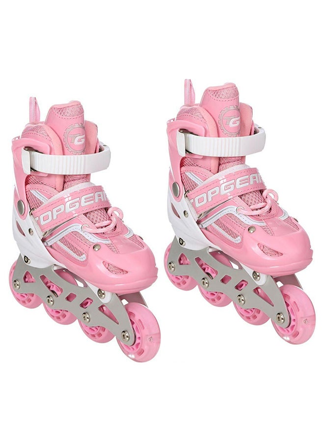 Top Gear TG-9006 Skate Shoes with Protection Set, Pink/White, size: Large