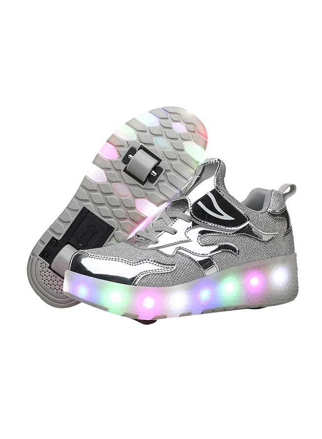 LED Flash Light Fashion Shiny Sneaker Skate Shoes With Wheels And Lightning Sole