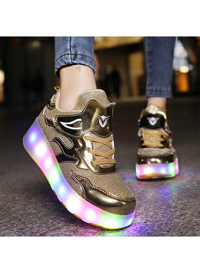 LED Flash Light Fashion Shiny Sneaker Skate Shoes With Wheels And Lightning Sole