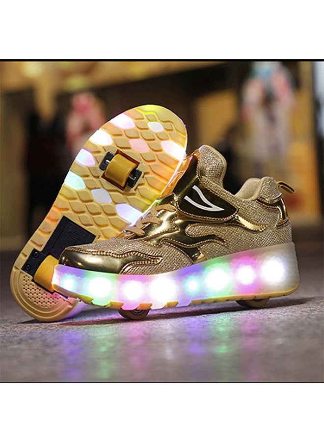 LED Flash Light Fashion Shiny Sneaker Skate Shoes With Wheels And Lightning Sole