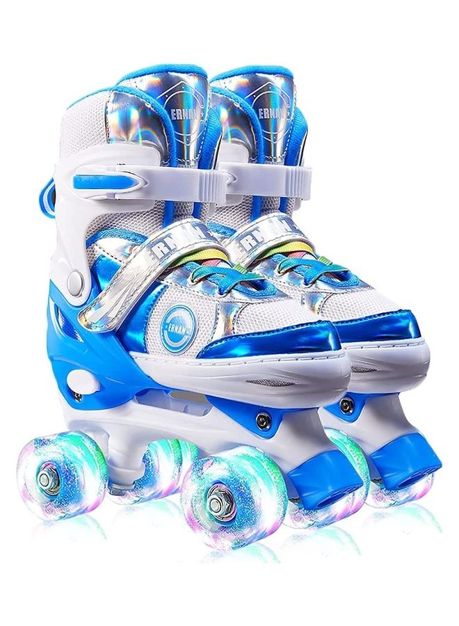 8-Wheels Illuminating Adjustable Roller Skates For Kids US2-5