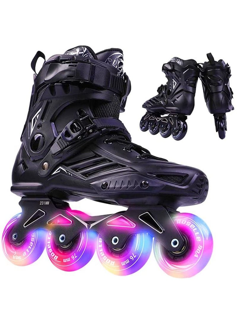 Inline Skates for Adults Professional Single Row Roller Blades Speed Skating Shoes(Lightning Wheel)