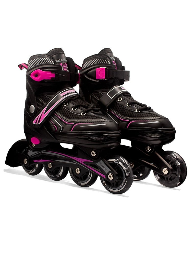 Soccerex Complete Set of Inline & Roller Skates Shoes for Kids, Youth, & Adults