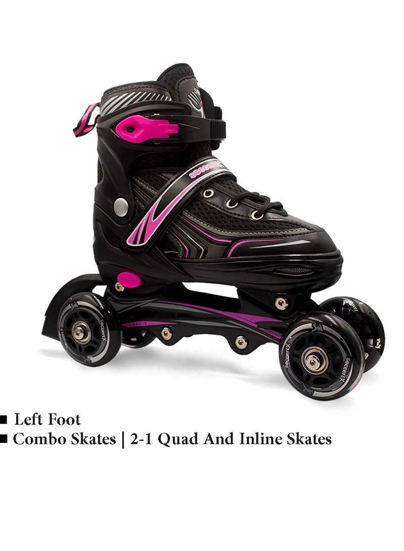 Soccerex Complete Set of Inline & Roller Skates Shoes for Kids, Youth, & Adults