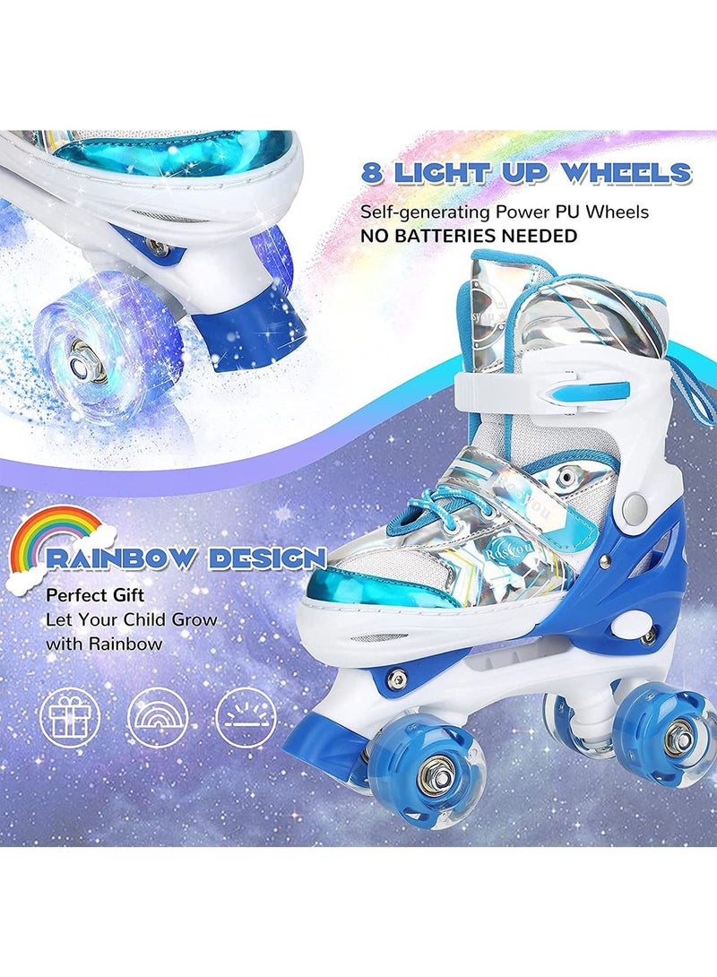 Adjustable Roller Skates with All Wheels Light up, for Girls and Kids