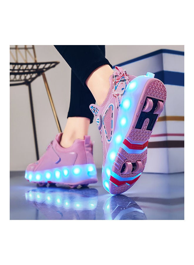 Kids Roller Skates Shoes Rechargeable Skates Shoes With Double Wheels Sport Sneaker Outdoor Luminous Shoes for Kids For Boys Girls 38feet