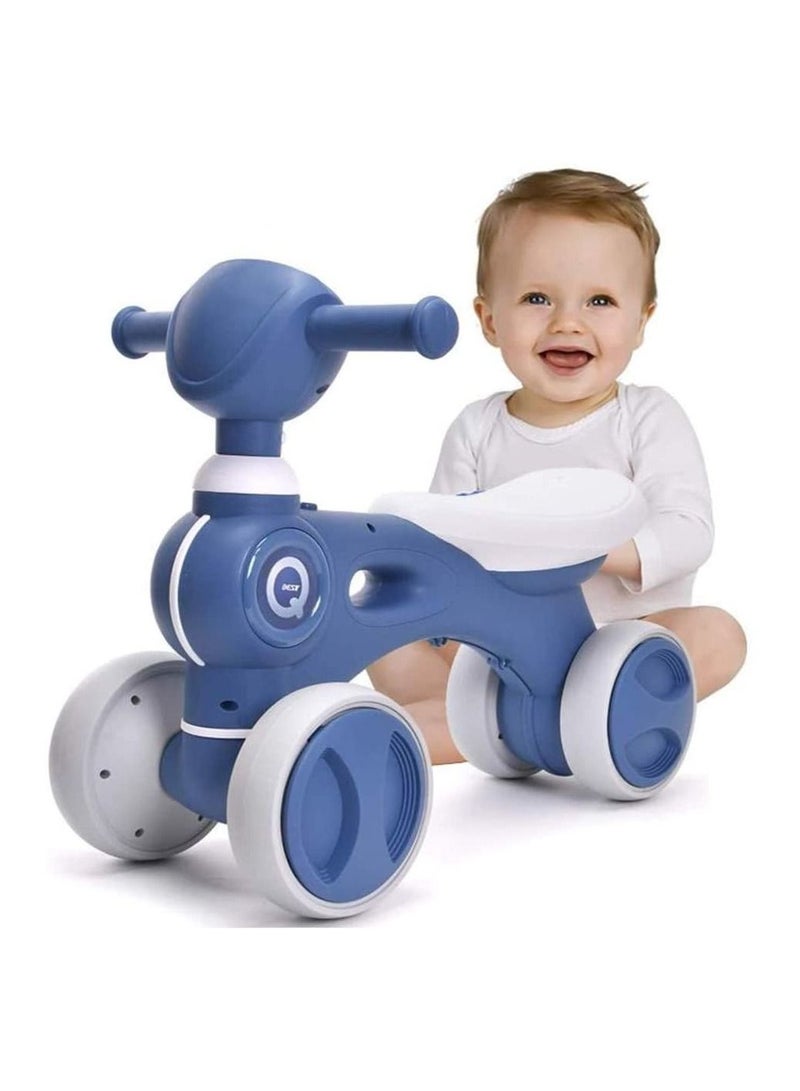 Dubkart Toddler Walker Bike Toy with Music & Light 4 Wheels for 10-36 Months Kids (blue)