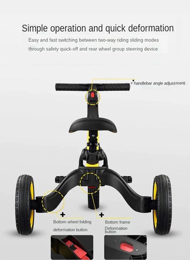 5 In 1 Kids Cycle Tricycle For Kids Smart Baby Tricycle Cycle With Eva Wheels Parental Adjustable Push Handle Seat Pedal And Safety Belt Tricycle Cycle For Kids 1 To 3 Years Boys Girls Yellow