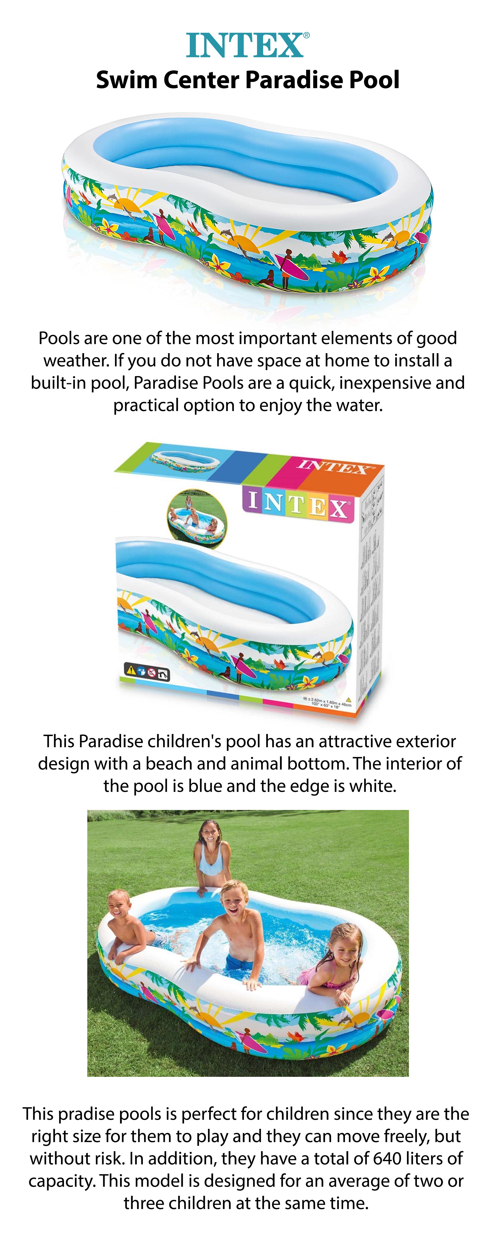 Inflatable Pool For Kids 2.62x1.60x46cm