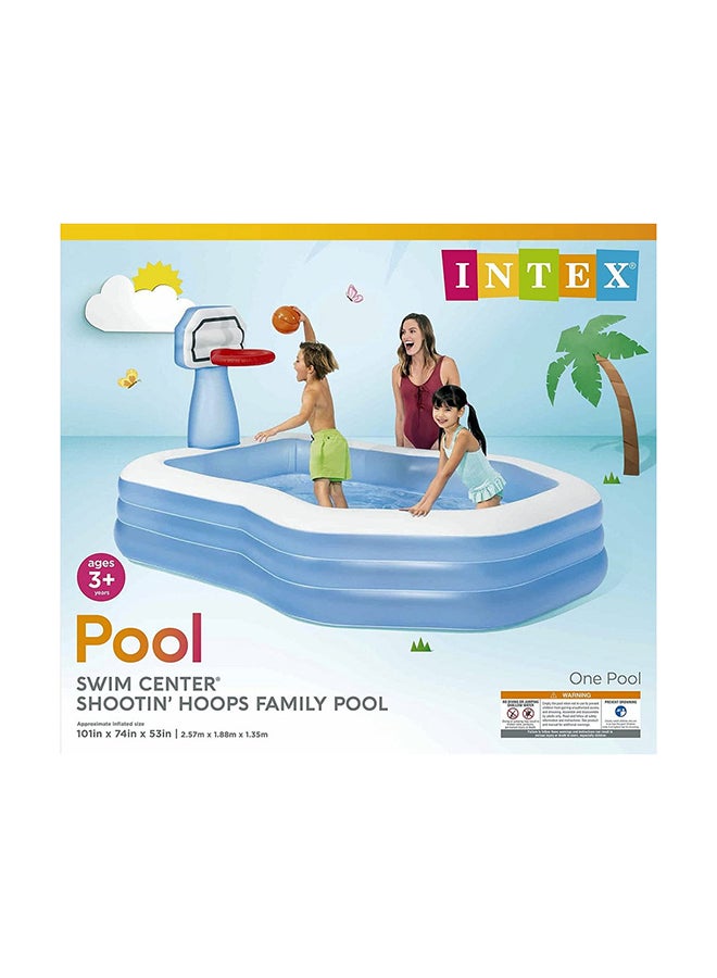 Swim Center Shoot in' Hoops Inflatable Family Pool 257x188x135cm