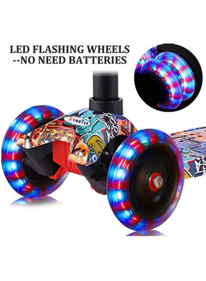 Kids Scooter Foldable Kick with LED Light Up Wheels for Toddlers 56x79x23cm