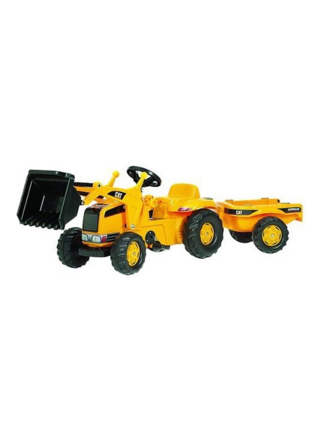 Kid Ride-On Cat Front Loader Tractor With Trailer 161cm