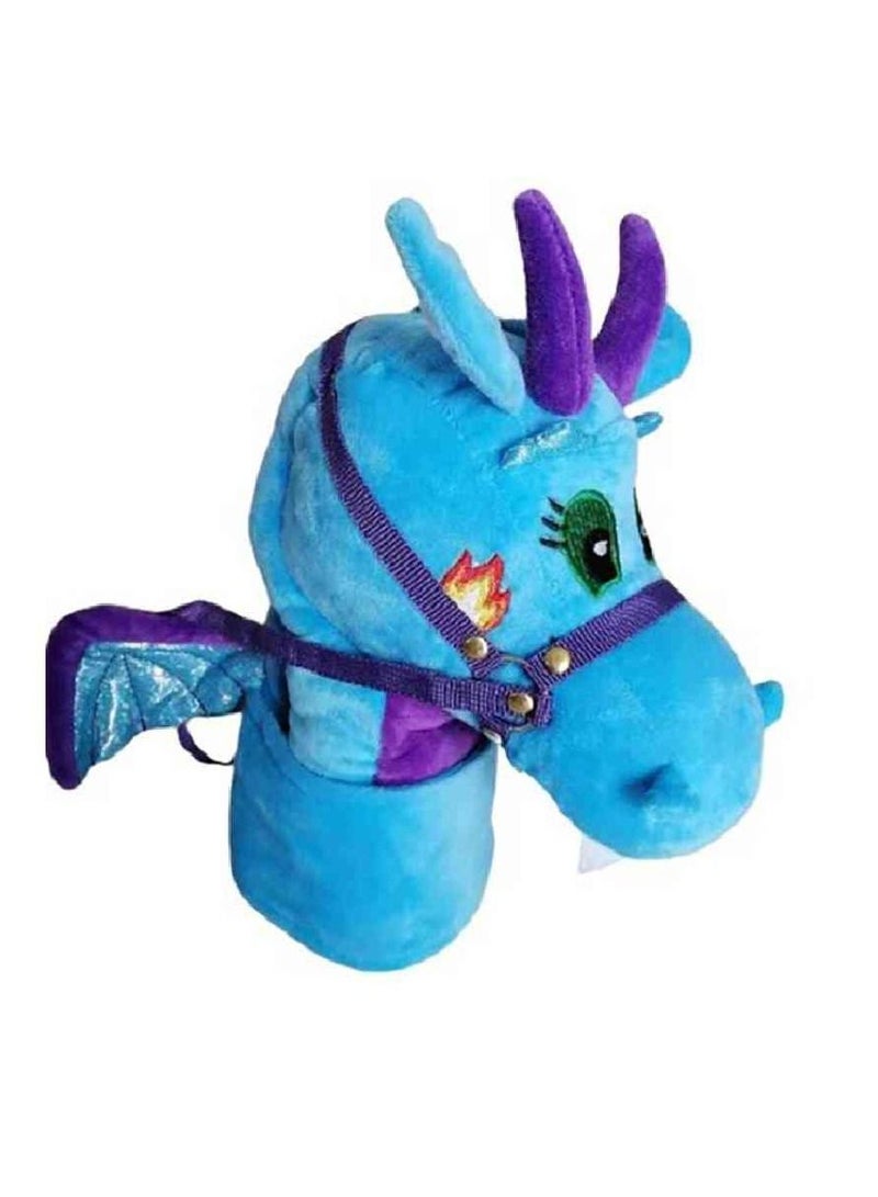 Foaldee 2-in-1 Blue Unicorn Head Scooter for Kids – Versatile Ride-On Toy & Push Scooter for Toddlers | Fun & Safe Ride for Children