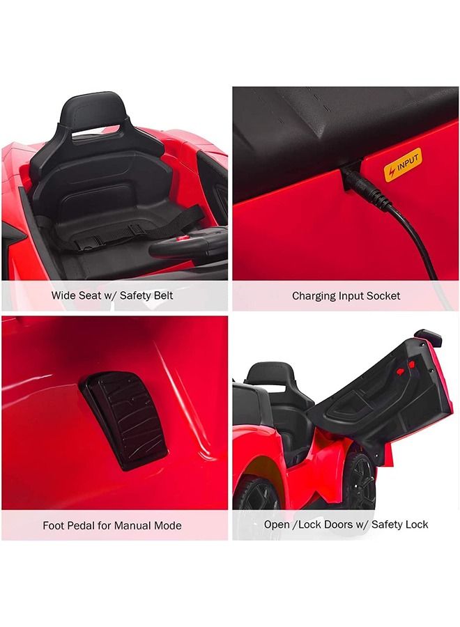 Tuskan Rechargeable Battery Operated Car For Kids Ride On Baby Car With Remote Music Led Light Kids Car Electric Car Battery Operated Ride On Car For Kids 2 To 6 Years Boys Girls Red