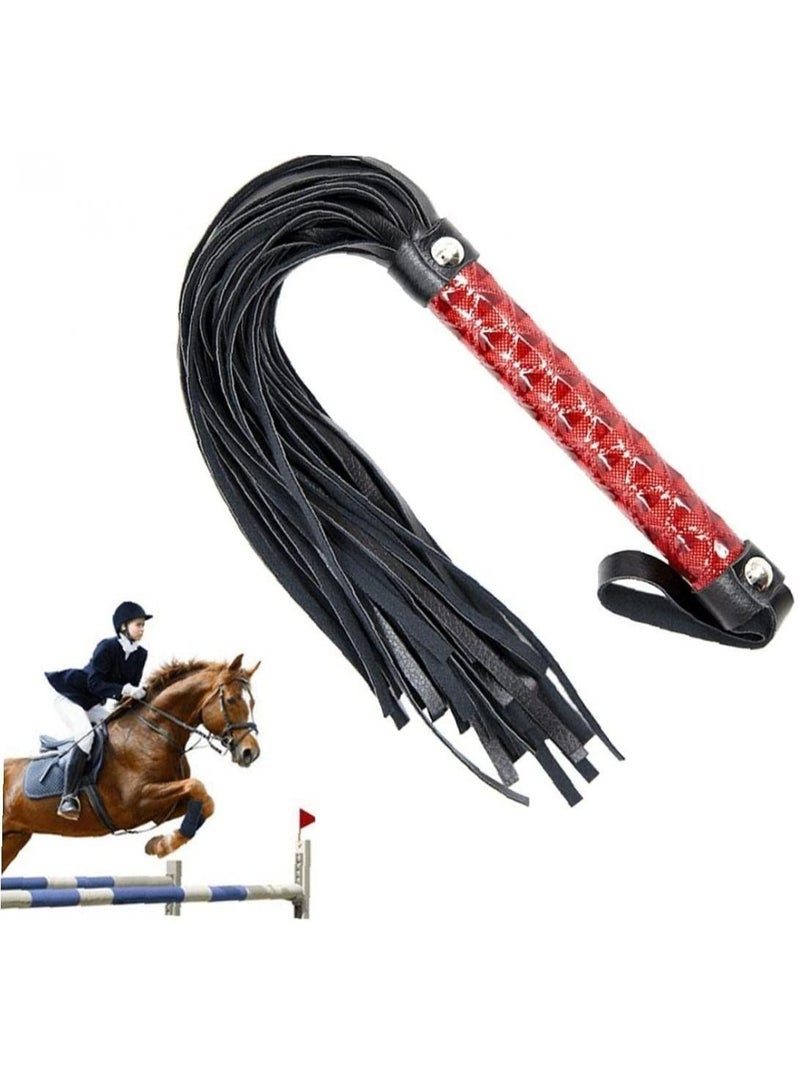 Horse Riding Whip, Riding Crop for Horses, Braided Pu Leather Riding Whips for Outdoor Training Racing Practice Equestrian or Cosplay