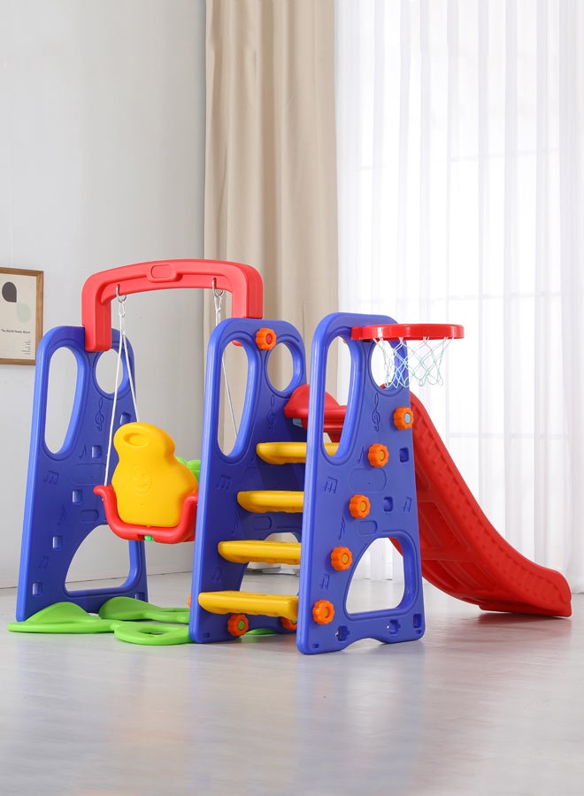 3-In-1 Adjustable Swing And Slide With Basketball Game Learning Education Toy Set 180x162x126cm