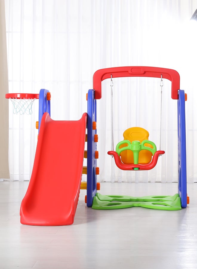3-In-1 Adjustable Swing And Slide With Basketball Game Learning Education Toy Set 180x162x126cm
