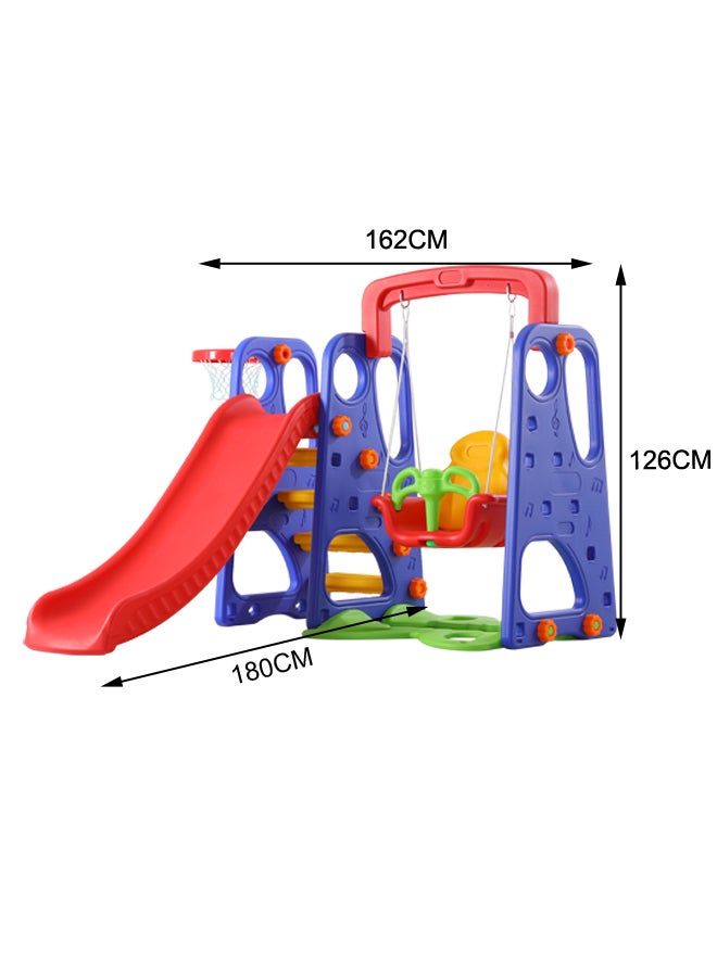 3-In-1 Adjustable Swing And Slide With Basketball Game Learning Education Toy Set 180x162x126cm
