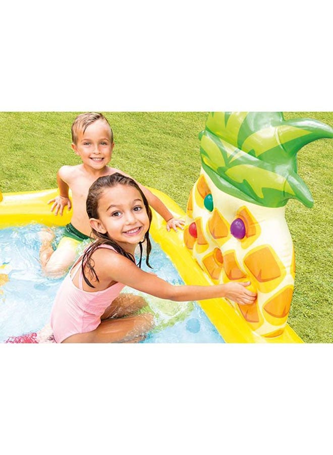 Inflatable Printed Unisex Fun N Fruity Play Center Swimming Pool With Water Slide, Splash Summer Fun Water Play Includes Drain Plug And Repair Patch 244x191x91cm