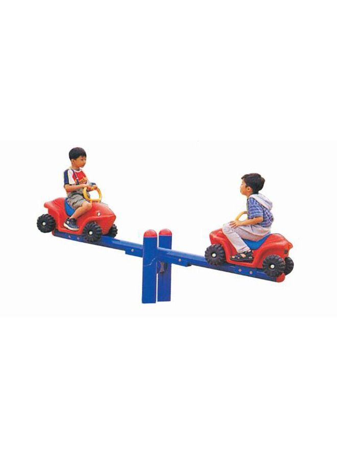 Children Outdoor Playground Equipment Car Shape Two Seater Seesaw For Kids