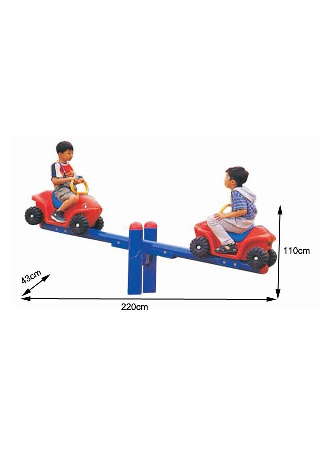 Children Outdoor Playground Equipment Car Shape Two Seater Seesaw For Kids