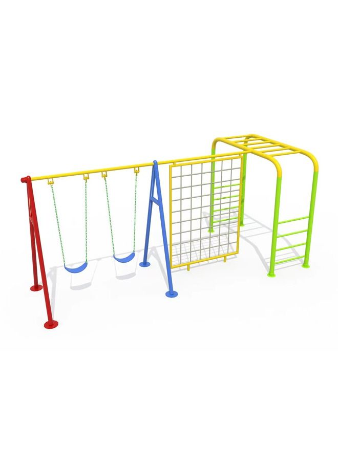 Outdoor Multifunctional Combination Swing Set Kids Climbing And Monkey Bar For Garden