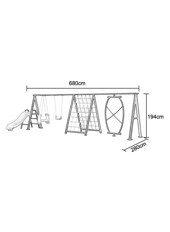 Kids Playground Equipment Outdoor Swing Seat Climbing Net And Slide