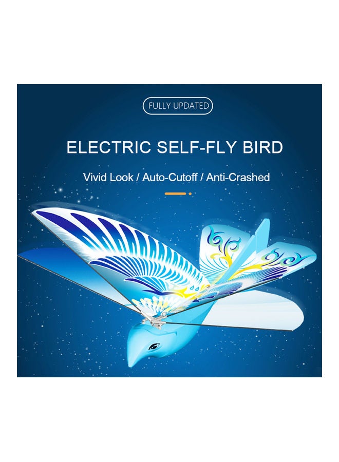 LX-128 E-Bird Self-fly Bird Hand Throw Flying Toy Christmas Gift Blue 30*7*24.5cm