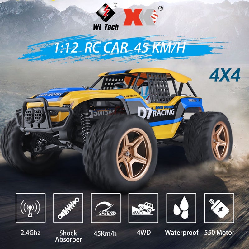 XK 12402-A D7 1/12 550 Motor 4WD 45Km/H 2.4GHz All Terrain Off Road Truggy Climbing RC Truck 50.5cm