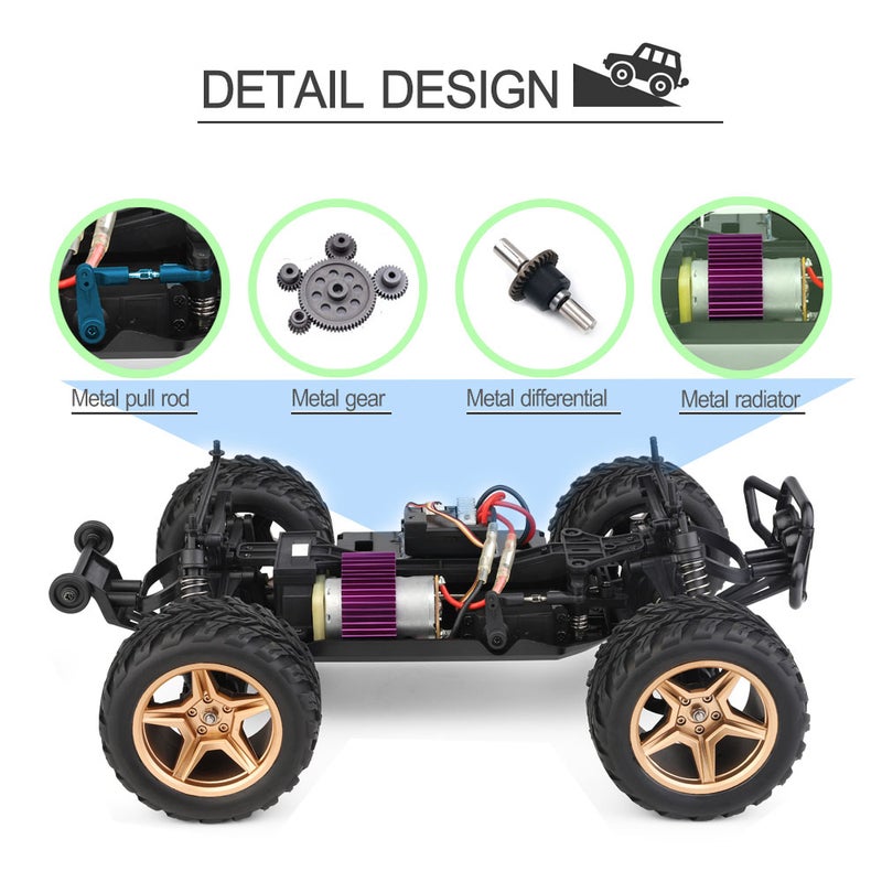 XK 12402-A D7 1/12 550 Motor 4WD 45Km/H 2.4GHz All Terrain Off Road Truggy Climbing RC Truck 50.5cm