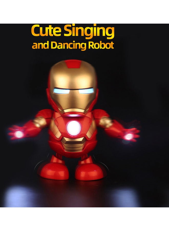 Electronic Dancing Iron Man Robot With LED Light 19.2x11x12.2cm
