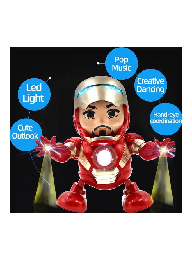 Electronic Dancing Iron Man Robot With LED Light 19.2x11x12.2cm