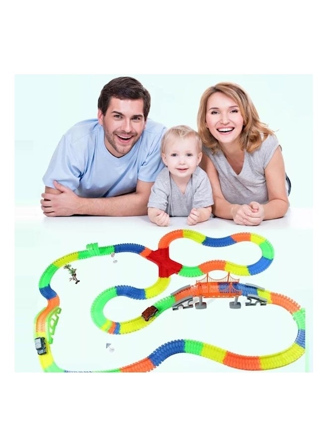 Kids DIY Noctilucent Race Car Track With 128-Piece High Quality Parts