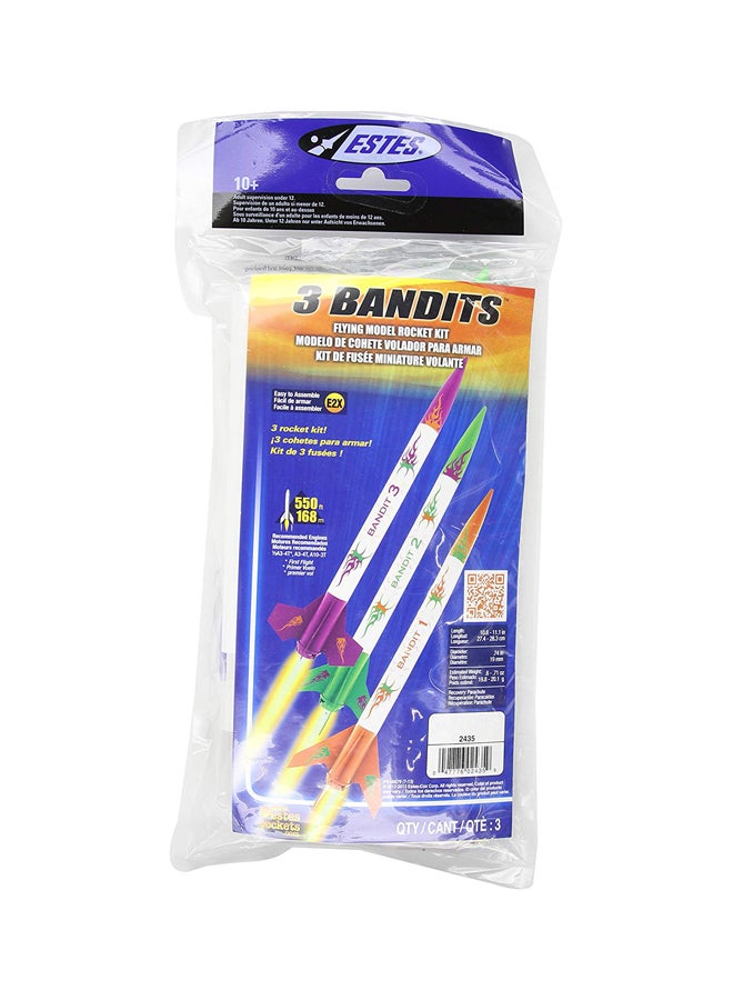 3-Piece Bandits Model Rocket Kit 2435 6inch