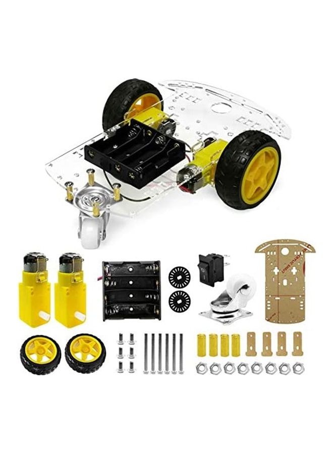 Smart Car Chassis Kit With Speed Encoder, 2 Wheels And Battery Box