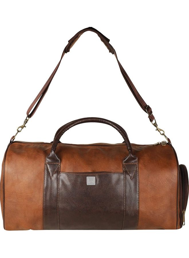 Duffle Luggage Bag PU Leather Brown