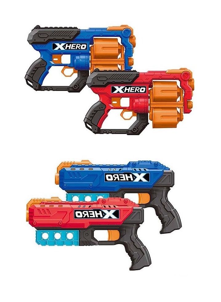 Gun Toy For Kids With Soft Bullets Nerf Style For Boy Girls Toddler - Red and Blue
