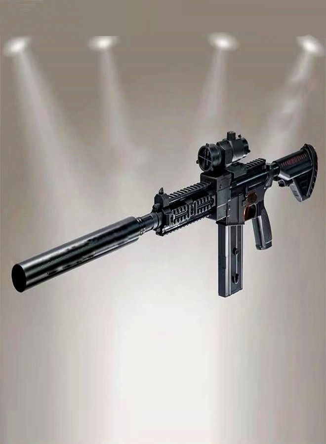M416 Electric Burst Soft Bullets Gun Assault Rifle Toy Gun with Silencer Scope Vertical Grip Accessories for Outdoor Play Shooting Games Birthday Gift