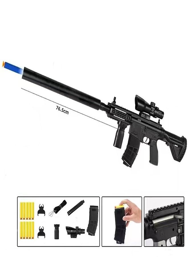 M416 Electric Burst Soft Bullets Gun Assault Rifle Toy Gun with Silencer Scope Vertical Grip Accessories for Outdoor Play Shooting Games Birthday Gift