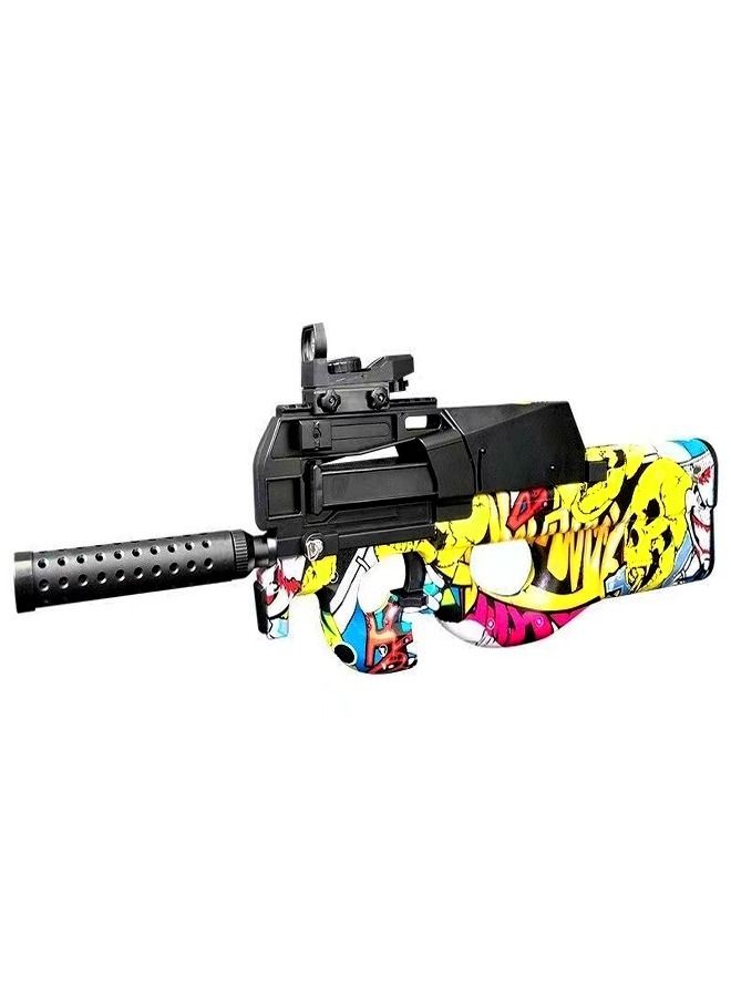 P90 Shape Graffiti Edition Electric Automatic Hydrogel Balls Blaster Gun with Safety Goggles for Outdoor Activity