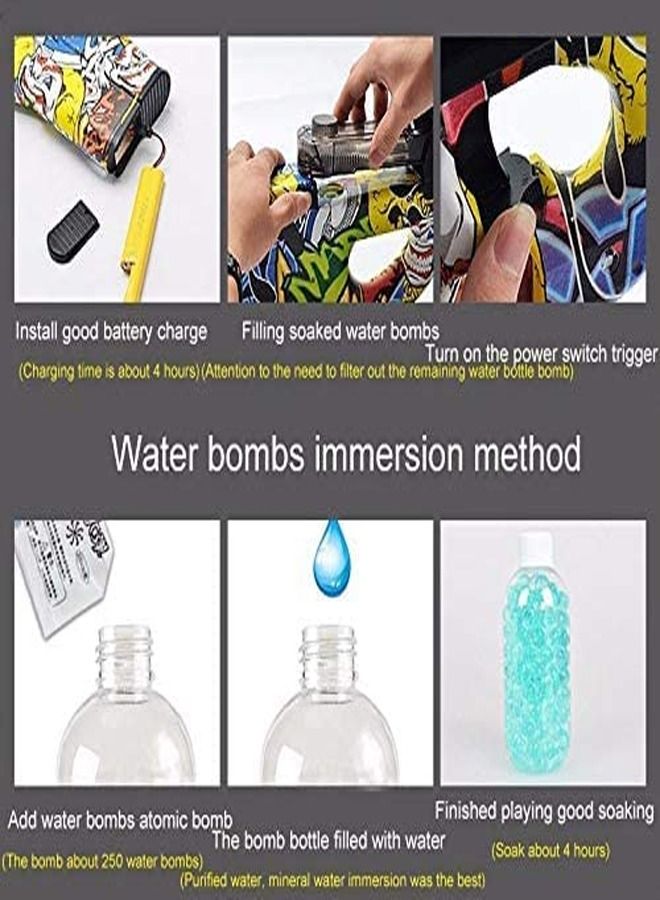 P90 Shape Graffiti Edition Electric Automatic Hydrogel Balls Blaster Gun with Safety Goggles for Outdoor Activity