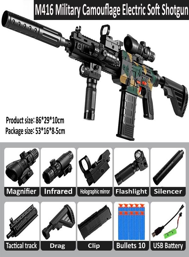 M416 Camouflage Electric Burst Soft Bullets Assault Rifle Gun for Outdoor Play