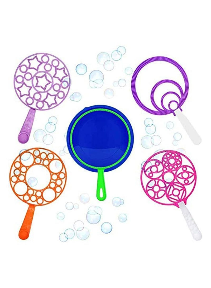Bubble Wand Set with Solution Large Bubble Wands Colorful Bubble Wands for Kids, Indoor and Outdoor Play Random Color